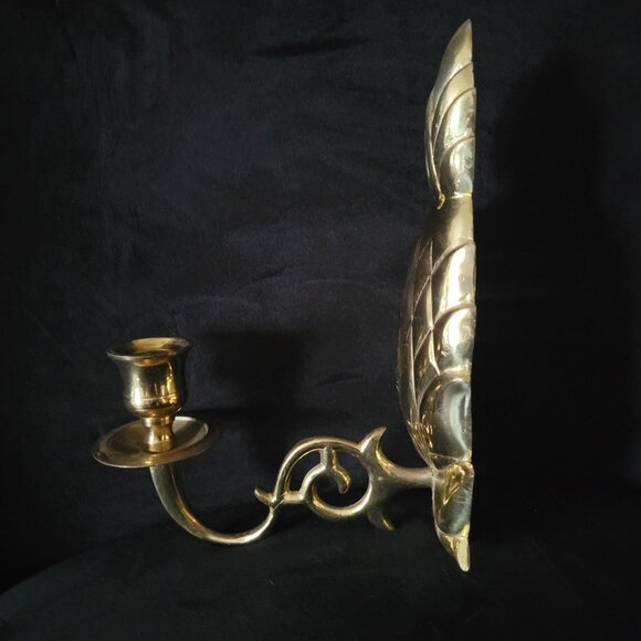 Pair Of Vintage Brass Pineapple Wall Sconces Candle Holders, Grandmillennial - Picture 3 of 4